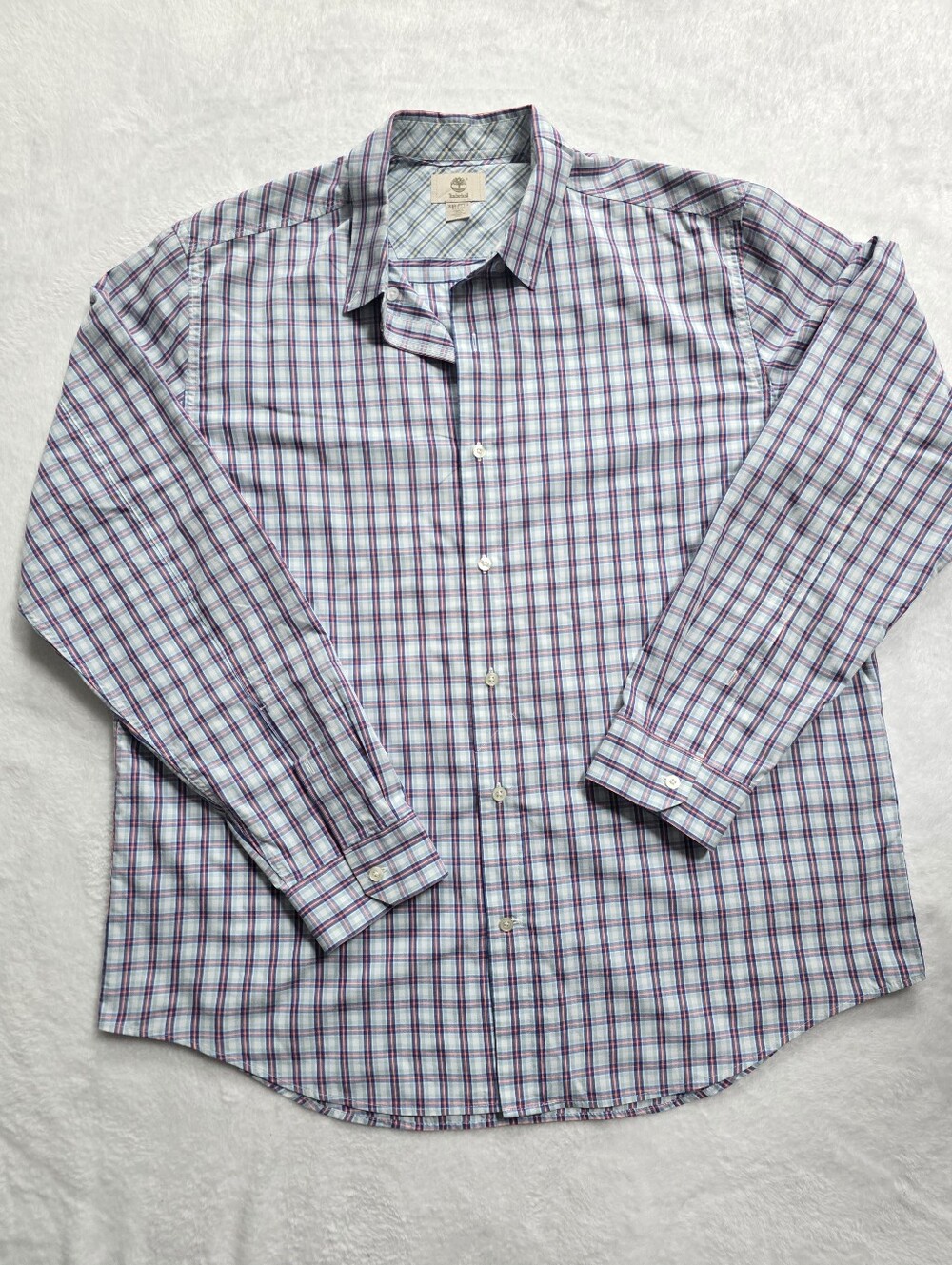 Timberland XXL Tall Slim Fit Plaid Button Down Shirt